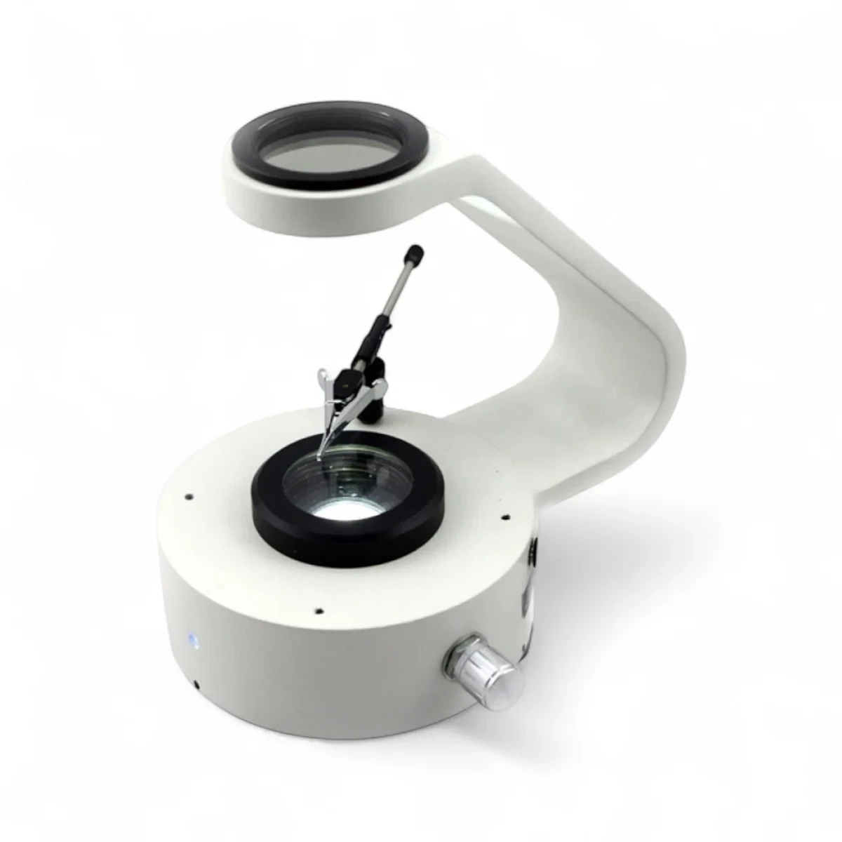 Bench Gem Polariscope with Stone Holder LED Illumination Cordless Gem Refraction Inspection Tool for Gemologists Jewelers