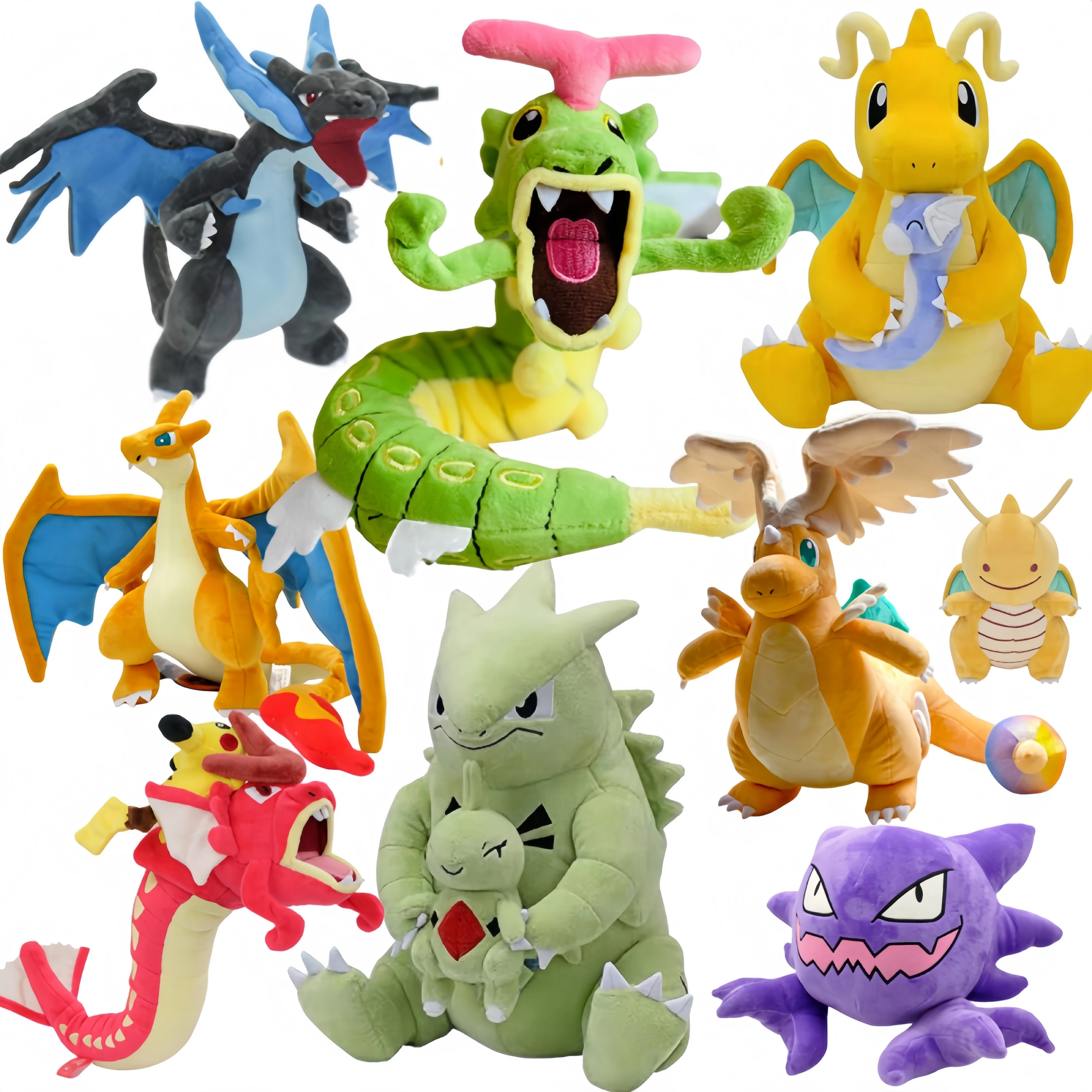 Anime Caterpie Gyarados Tyranitar&Charizard Plush Pokemon Mega Dragonite Dragonair Haunter Gengar Magikarp Stuffed Peluche Doll
