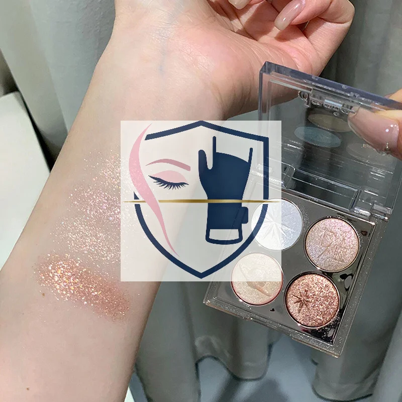 DIKALU プラネット 4色グリッターアイシャドウパレット オーロラパープル メタリックベイクドパウダー ハイライター アイシャドウメイクアップ