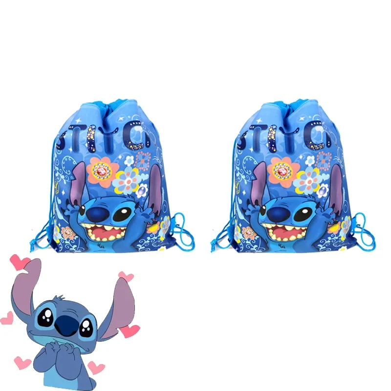 Disney Lilo & Stitch borsa con coulisse Stitch decorazione per feste regalo ricezione tasca zaino per bambini forniture per feste di compleanno Baby