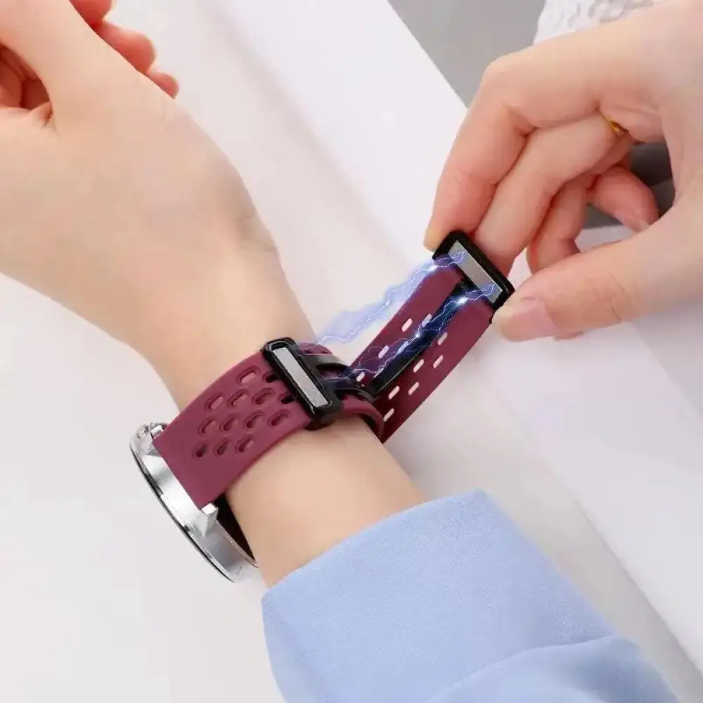 حزام سيليكون مغناطيسي لساعة سامسونج جالاكسي 8/8 كلاسيكي 40 مللي متر 44 مللي متر 46 مللي متر سوار بديل رياضي لساعة جالاكسي الترا 47 مللي متر 2025