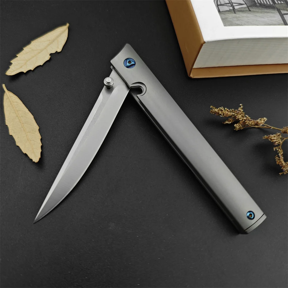 CR 7096 CEO Gentleman\'s Bearing Folding Pocket Flipper Knife D2 Blade Titanium Alloy Handle Hunting Tactical Knife Survival Tool