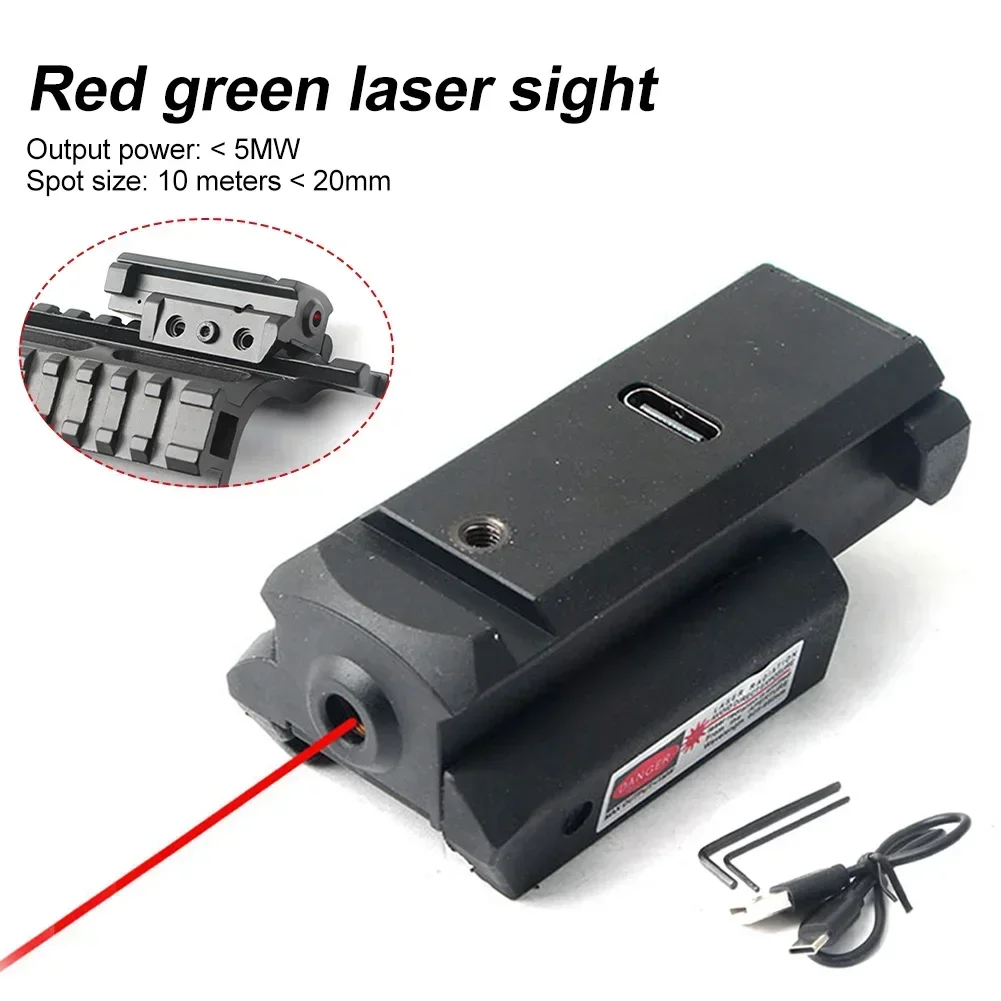 Laser Sight Red/Green/Blue Dot USB Rechargeable for 20mm Picatinny Rail with Ambidextrous On/Off Switch 2H Duration