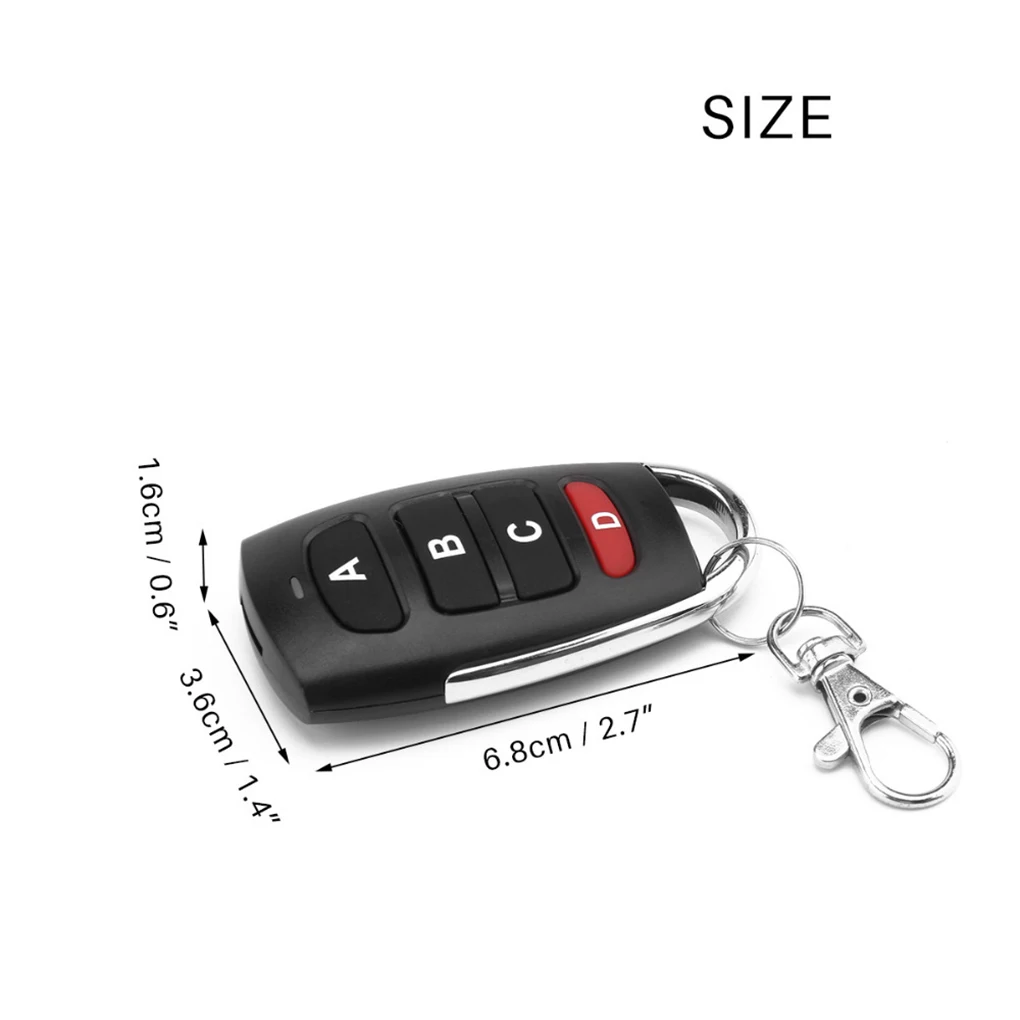 Universal 4 Button Copy 433mhz Electric Garage Door Opener Wireless Remote Control Door Gate Key Fob