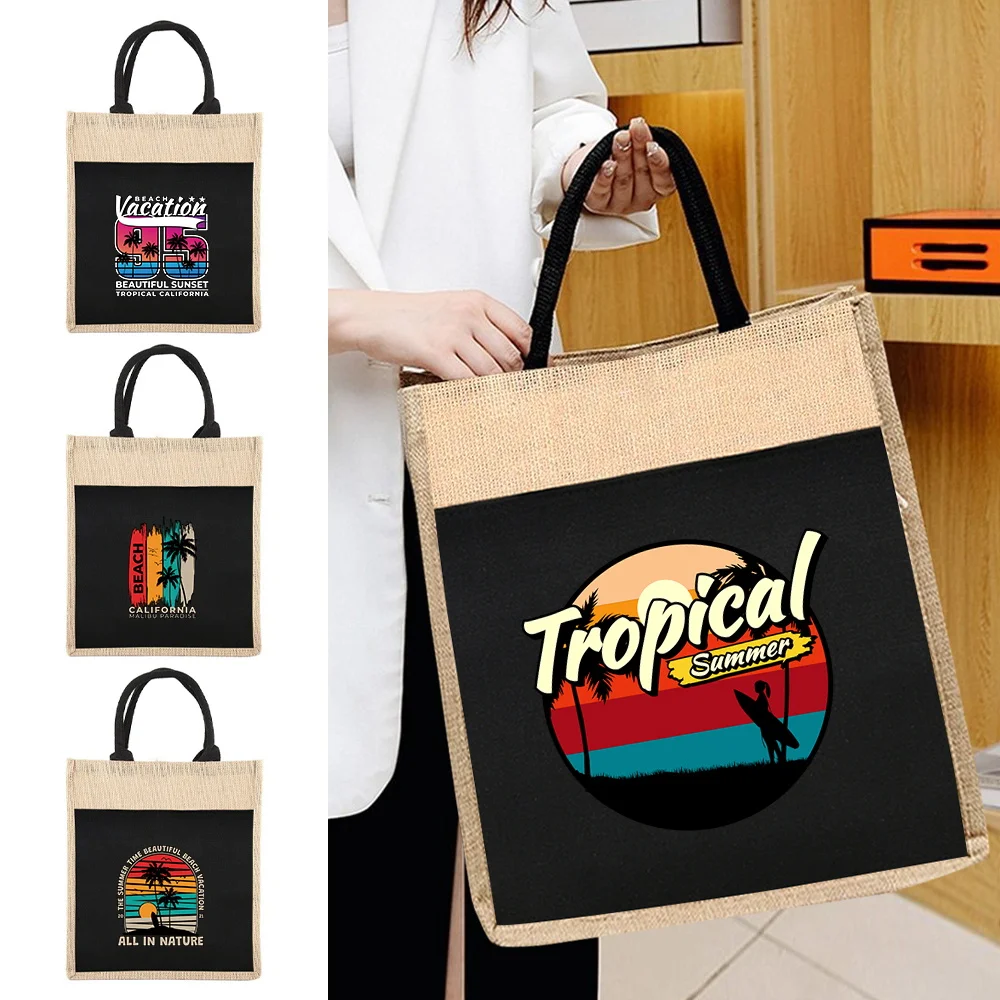 Tote Bag Shopper Bag Reusable Shopping Bags Women's Shoulder Tote Bag Holiday Series for Grocery Shopping Tote 2024 New