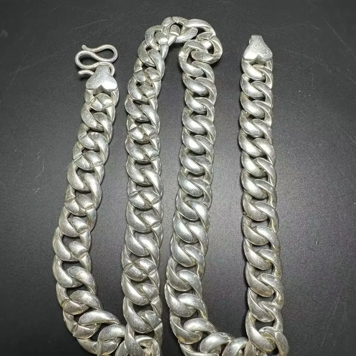 Chinese old Miao silver hand cast cool statue necklace pendant jewelry gift