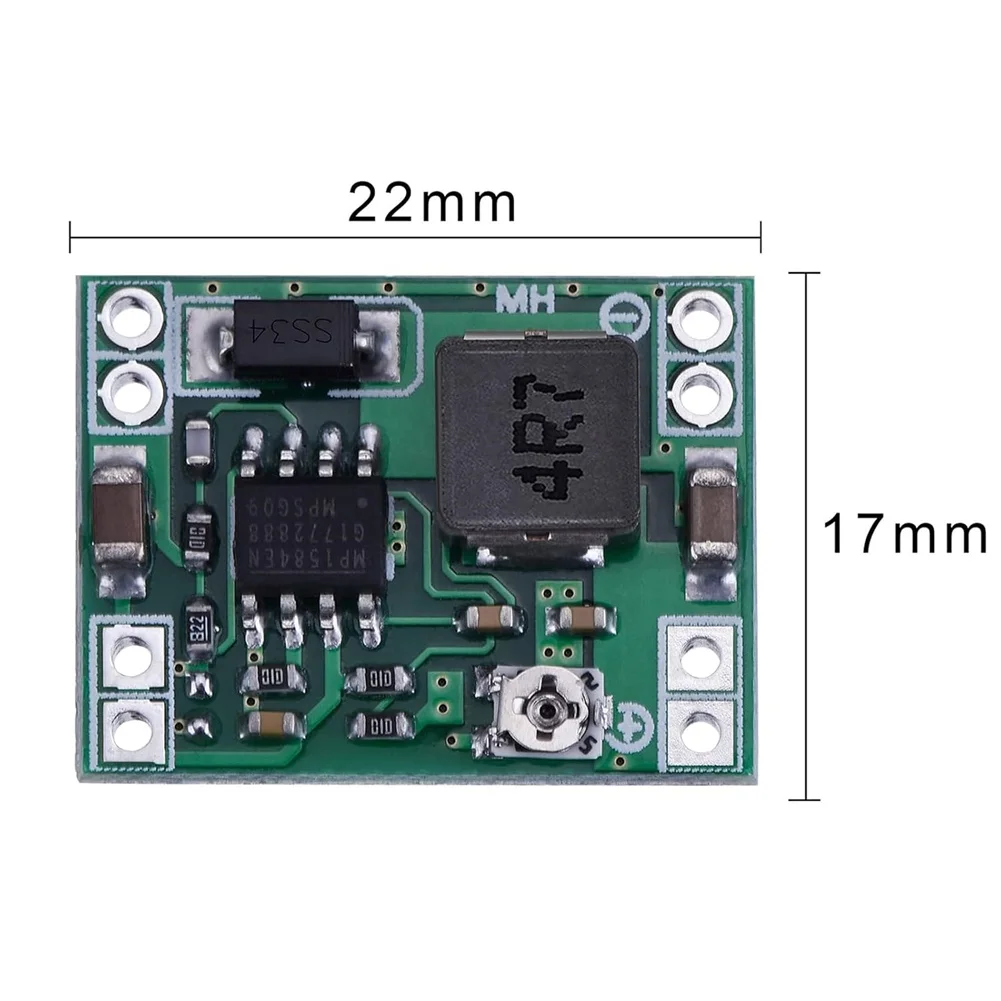 6 Piece MP1584EN-Based DC-DC Step Down Module 4.5V to 28V Input 0.8V to 20V Adjustable Output Low Profile PCB Layout
