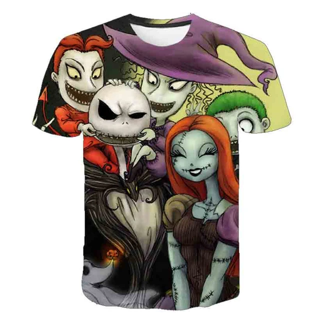 Halloween Disney T-Shirts The Nightmare Before Christmas Jack Skellington 3D Print Men Women Fashion T Shirt Kids Boys Tees Tops