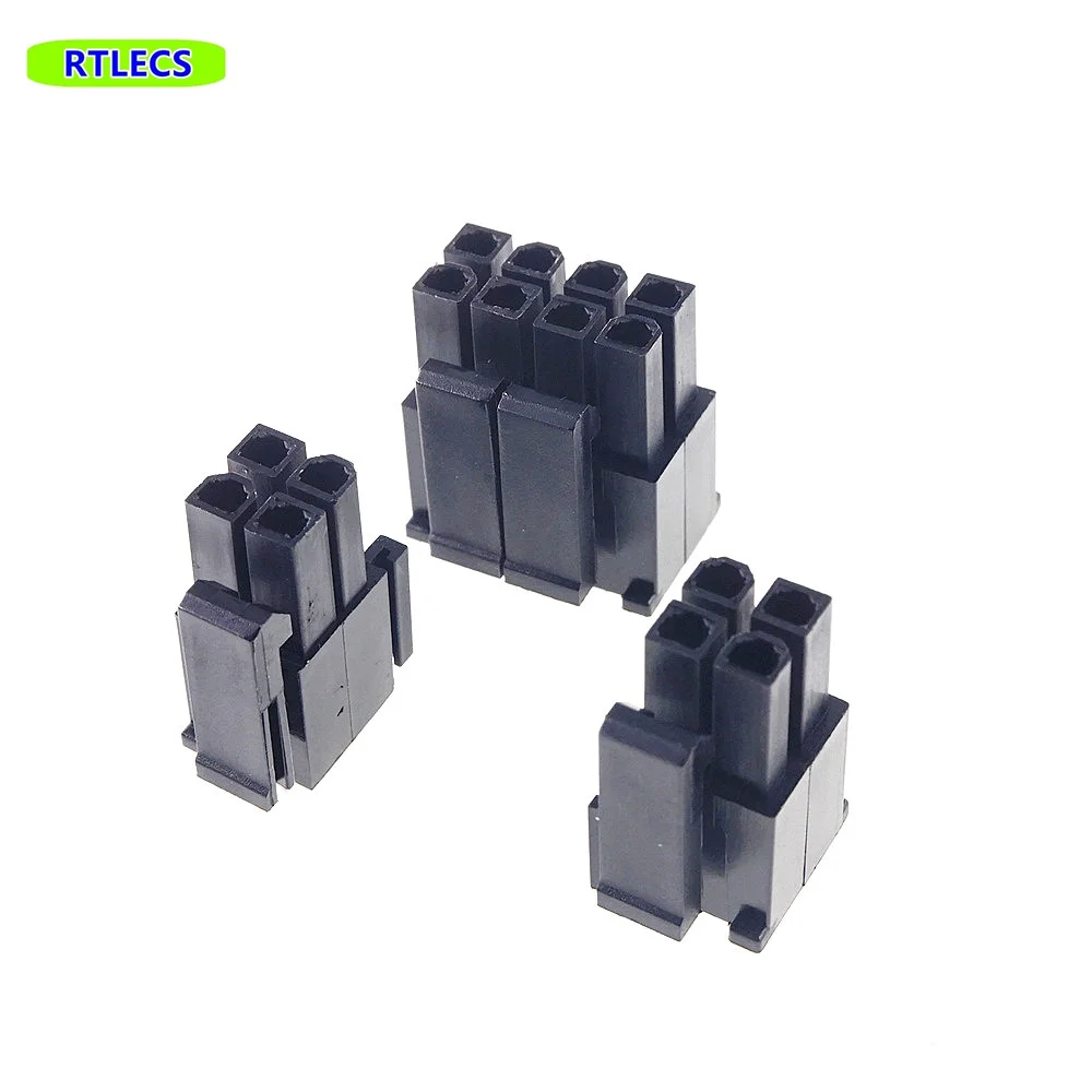 5Pcs CPU 8 Pin 4.2 MM 4+4 Position Male Housing Plug Computer ATX Power Connector Plastic Shell Slide Rail Design