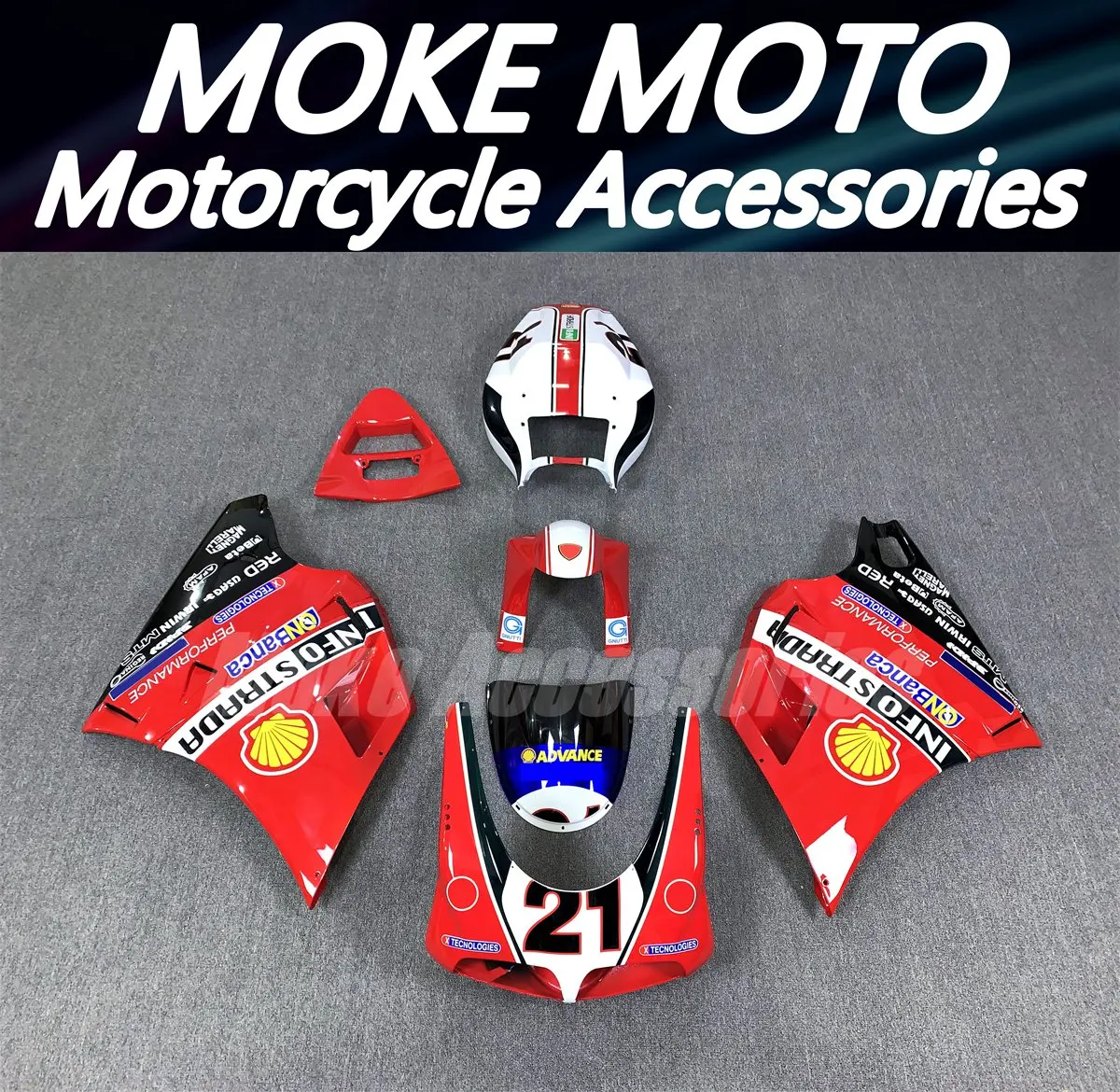 

Motorcycle Fairings Kit Fit For 748 916 996 998 Bodywork Set Abs High Quality Abs Injection Red Black