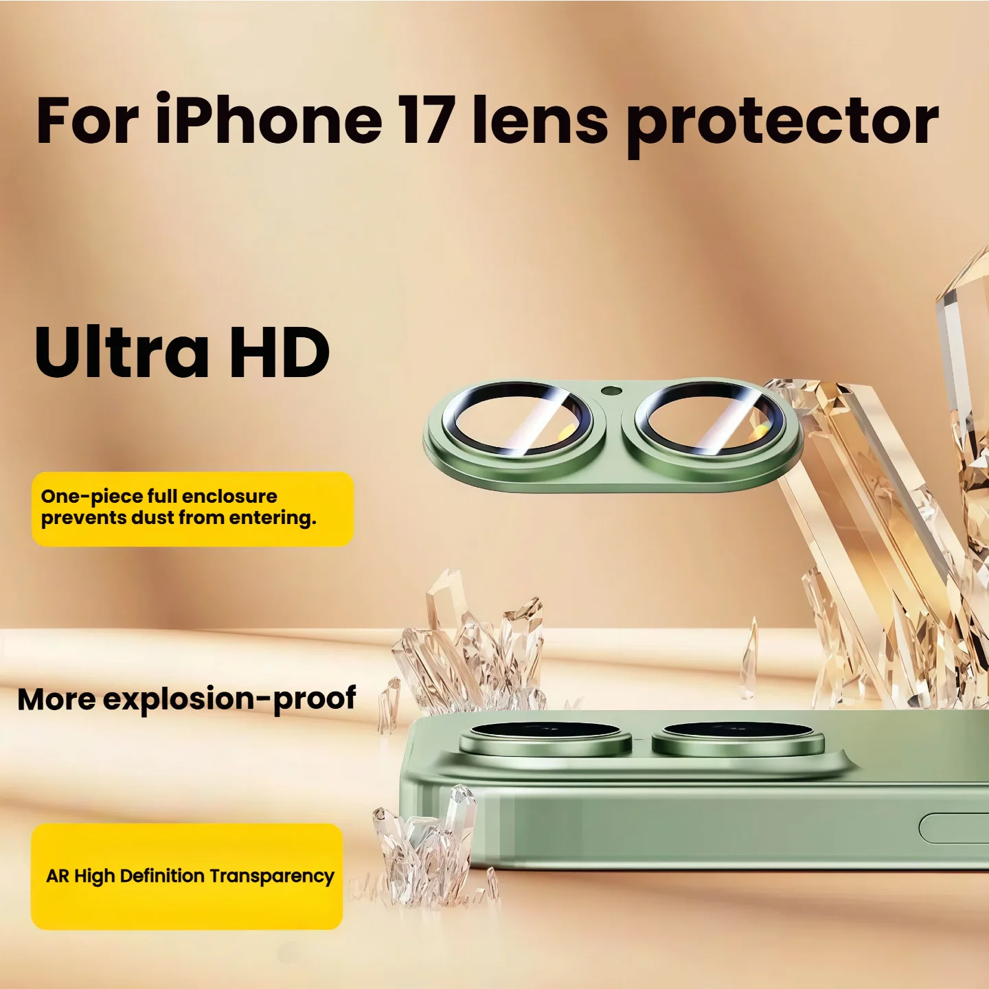Matte Armor Metall-Kameraschutzabdeckung für iPhone 17 Rückkameras Vollständiger Objektivschutz