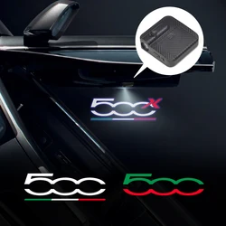 2Pcs LED Car Door 500 500X Emblem Light Welcome Lamp Wireless Projector For Fiat Abarth 500 Punto Stilo Ducato 595