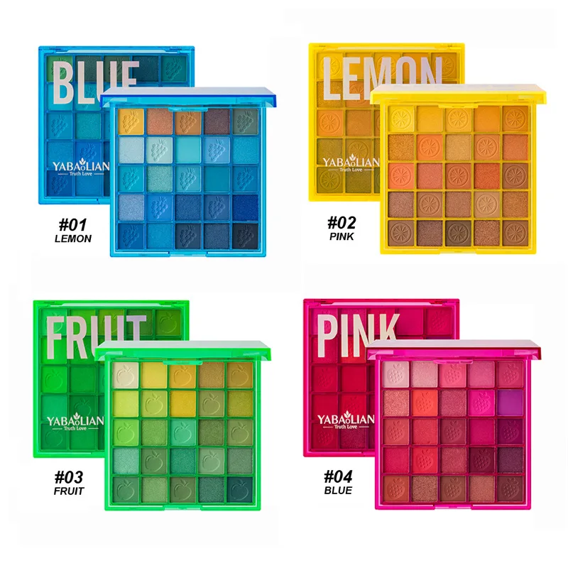 พาเลทอายแชโดว์ 25 สี เนื้อแมท ชิมเมอร์ กลิตเตอร์แบบหยาบ โทนสีกลาง ดีไซน์เมล็ดทับทิม เม็ดสีแน่น