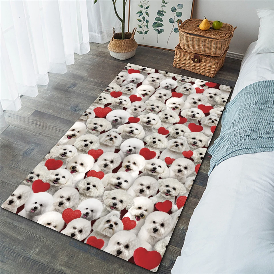 Dog Area Rug You Will Have A Bunch Of Bichon Frises 3D Printed Rugs Mat Rugs Anti-slip Carpet Home Decoration