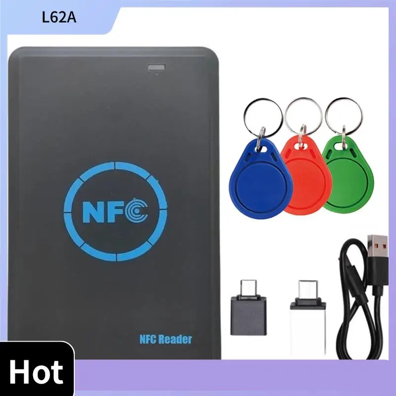

L62A 3Xuid Keychain NFC Reader Copier+ 5 Frequency RFID Smart Chip Duplicator HID 125K/IC/ID 13.56M 125K Token Writer Clone