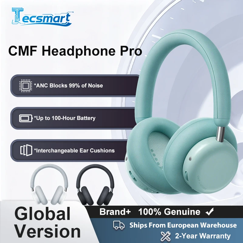 Global Version Cmf Headphone Pro up to 100-Hour Battery Life Anc Blocks up to 99% of Noise Interchangeable Ear Cushions