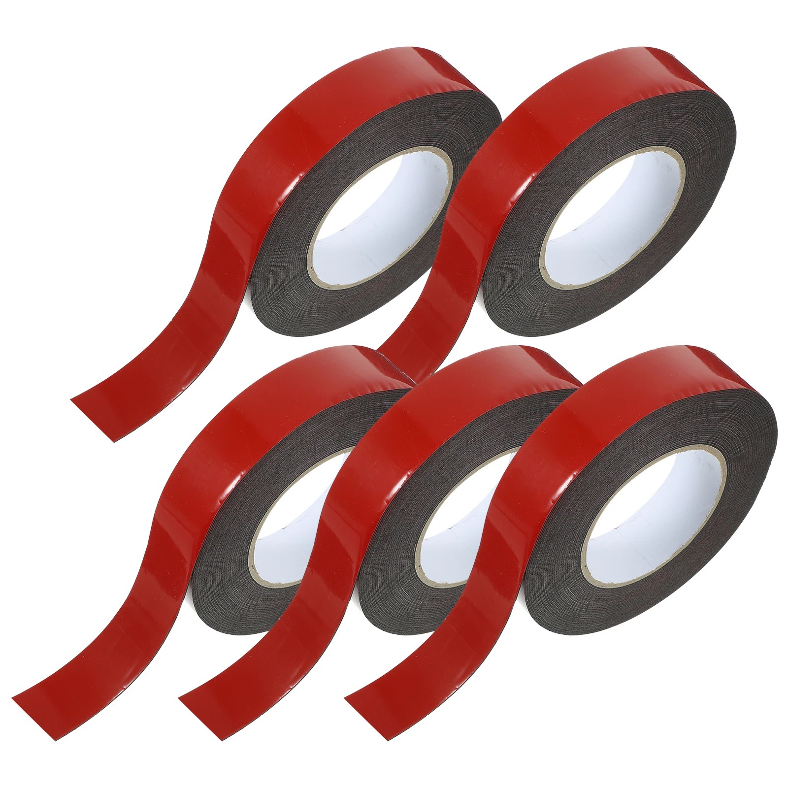 

5 Rolls Double Sided Tape Heavy Duty Mounting Strong Adhesive Black Automotive Office Sturdy Safe Material Long