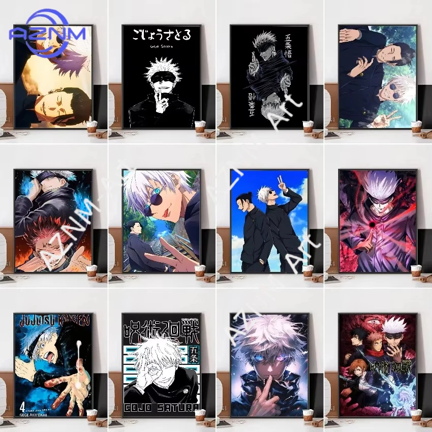 1 Stück Gojo Jujutsu Kaisen Poster Gemälde Club Bar Vintage Wandkunst Schlafzimmer Studierzimmer Deko Geschenk