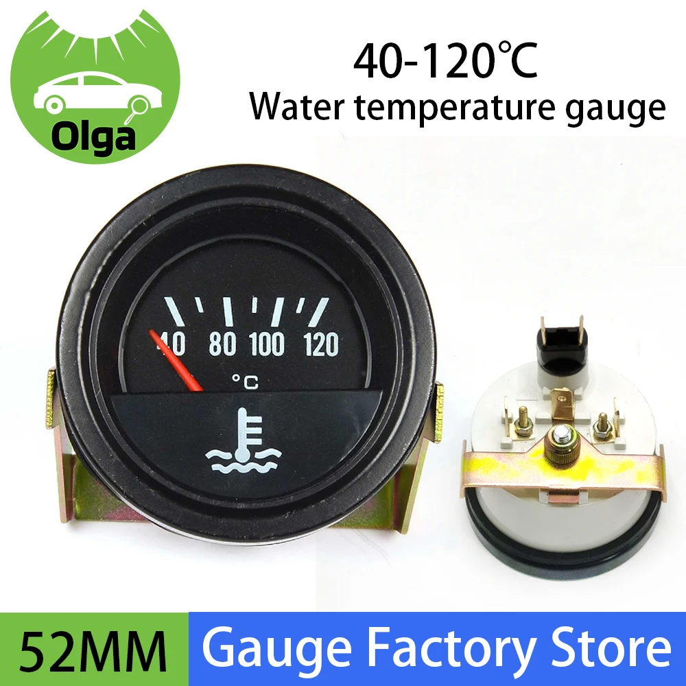 

52mm Water Temp Gauge Water Temp Meter 12V For Gasoline Diesel Car Automotive Instrument Accessories 40-120℃ Olga Gauge