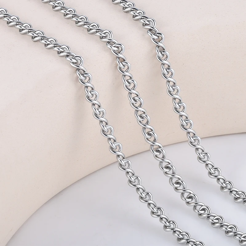 

1 метр цепи из нержавеющей стали 8 типа О-образная форма, не выцветает, витые звенья, браслет, ожерелье, цепочка, сделай сам, материалы для изготовления ювелирных изделий