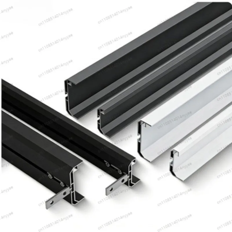 Concealed sliding doors Embedded wooden system Wardrobe aluminum track