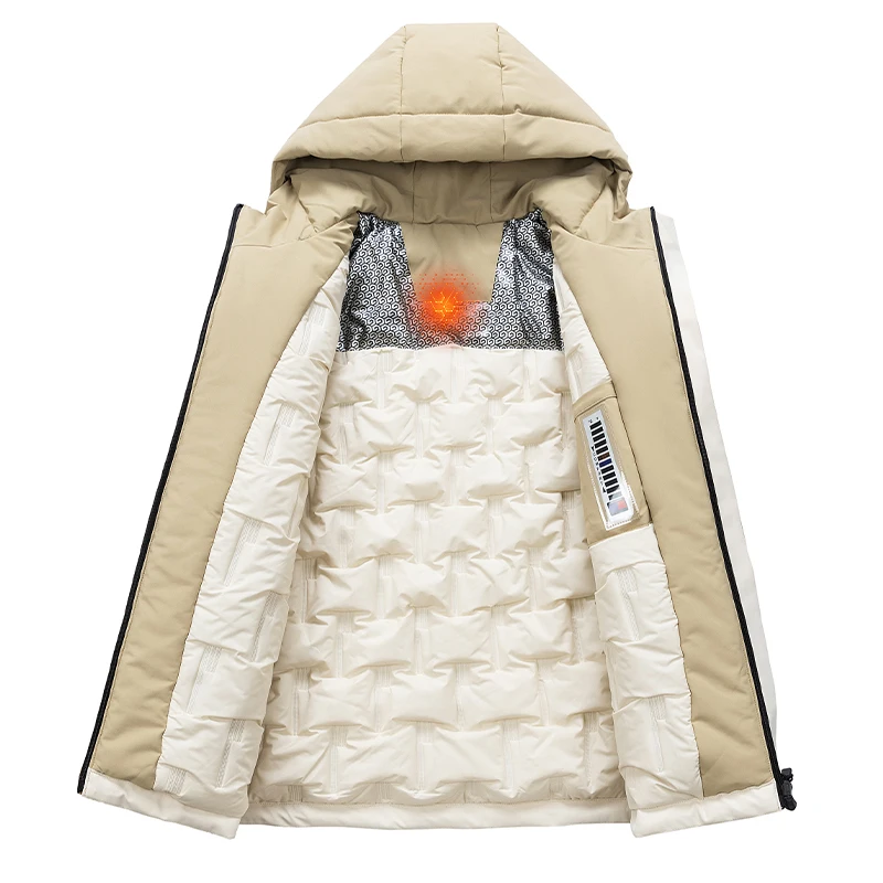 الجرافين سترة خارجية الرجال مقنعين سترات النساء سميكة الدافئة معاطف الشتاء مقاوم للماء يندبروف القطن أبلى للجنسين سترة واقية #2