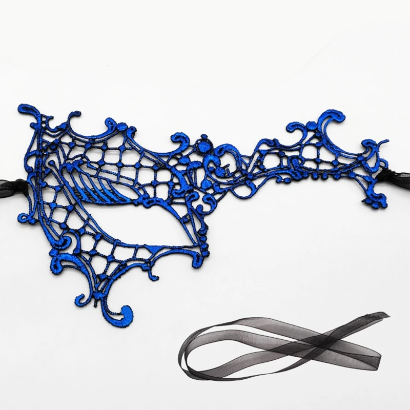 Masque pour les yeux en dentelle Sexy, masque mascarade Cosplay, demi-visage pour Halloween, couvre-chef H9ED