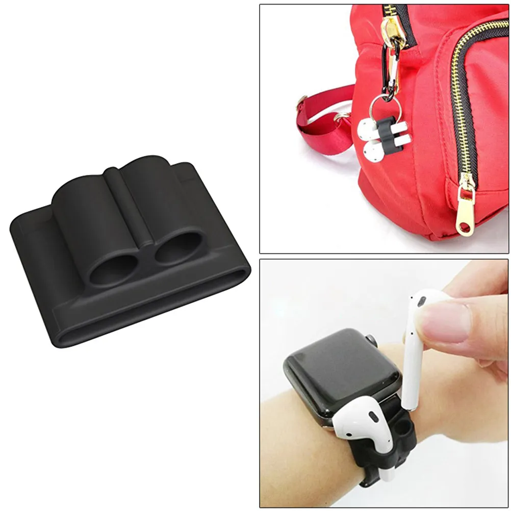 2Pcs Wireless Earphone Holder Silicone Protective Case Resistant Designed for Watch Fitness Gym Running Cycling
