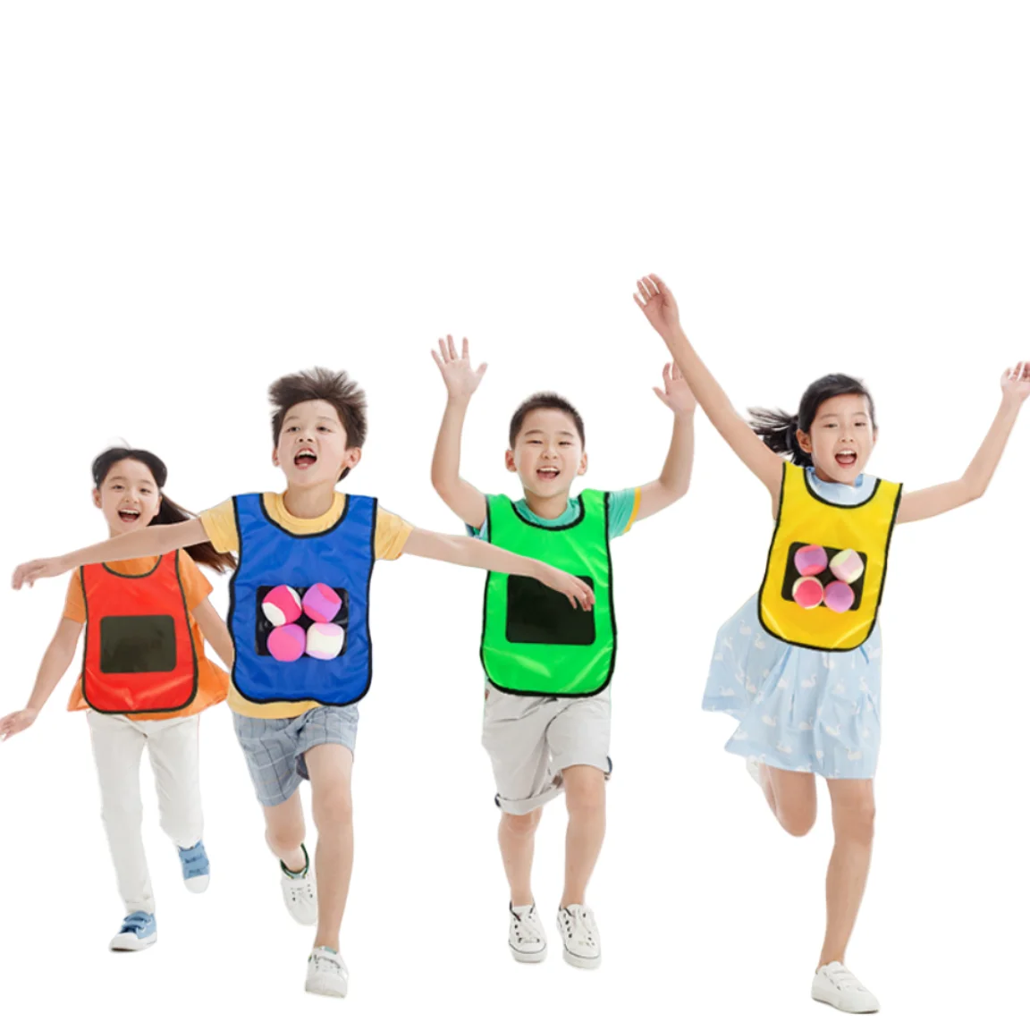 Gilet in jersey appiccicoso Gilet da gioco Gilet con palla morbida appiccicosa Giocattoli da lancio Puntelli di gioco per sport all'aria aperta per bambini Giocattolo sportivo
