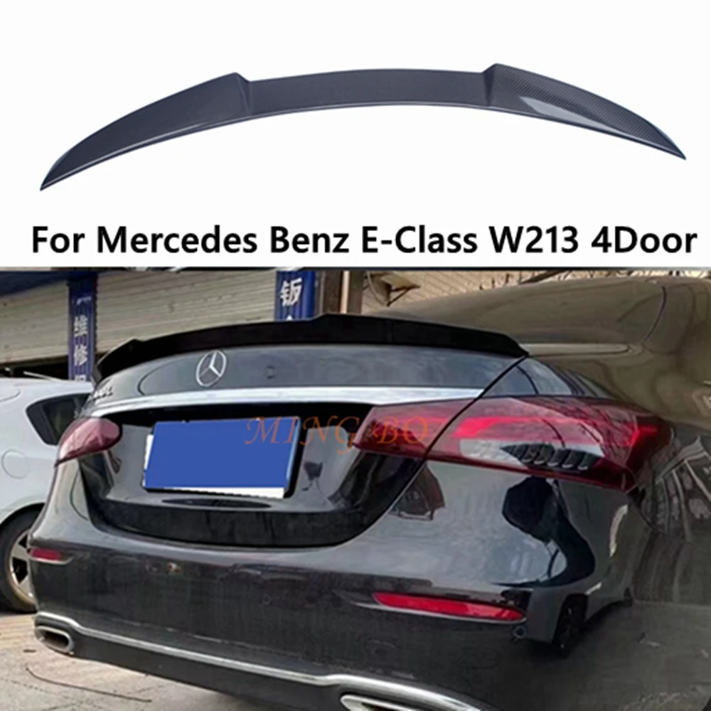 

For Mercedes-Benz E-Class W213 4Door Sedan CS Style Carbon Fiber Rear Spoiler Trunk Wing 2016-2023 FRP Forged carbon