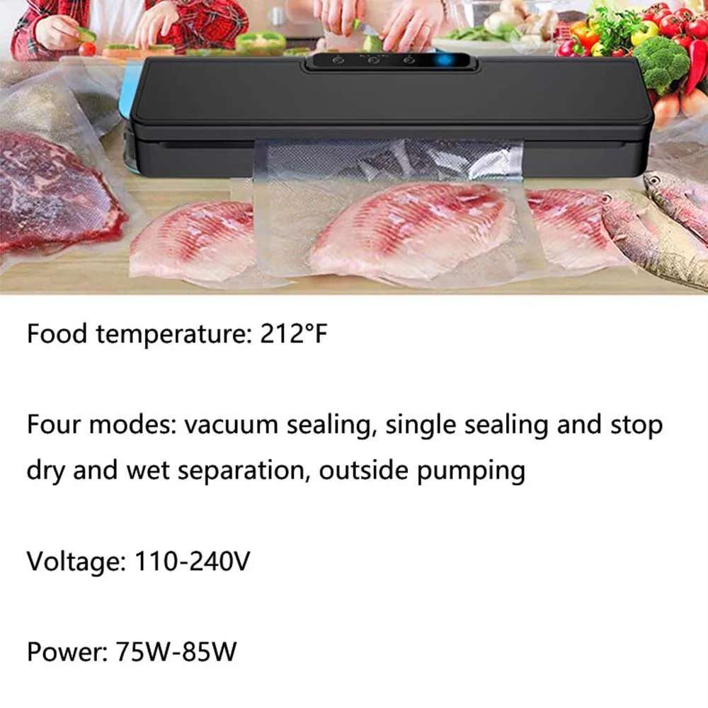 المنزلية فراغ السدادة الحفاظ على الغذاء ختم آلة التعبئة الجافة والرطبة المزدوجة الغرض آلة الختم