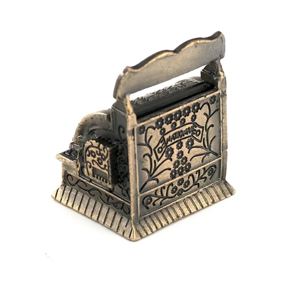 1 Stuks 1/12 Poppenhuis Miniatuur Legering Vintage Kassa Simulatie Meubelmodel Voor Mini Decoratie Poppenhuis Accessoires