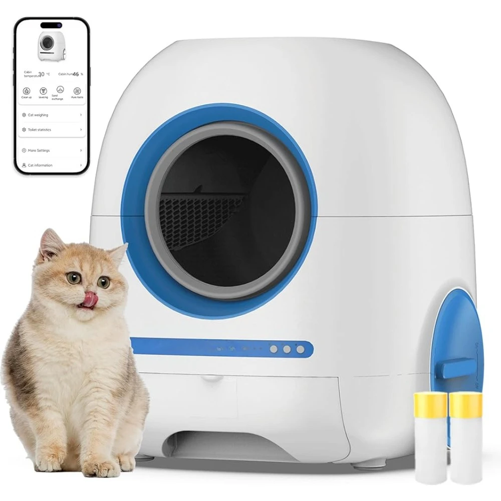 

Automatic cat litter box, large capacity litter box with app control, odor removal