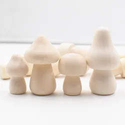 NANA Unfinished Natural Wooden Mushroom Set Unpainted Wooden Mushroom DIY Wooden Children's Toy for Art Graffiti