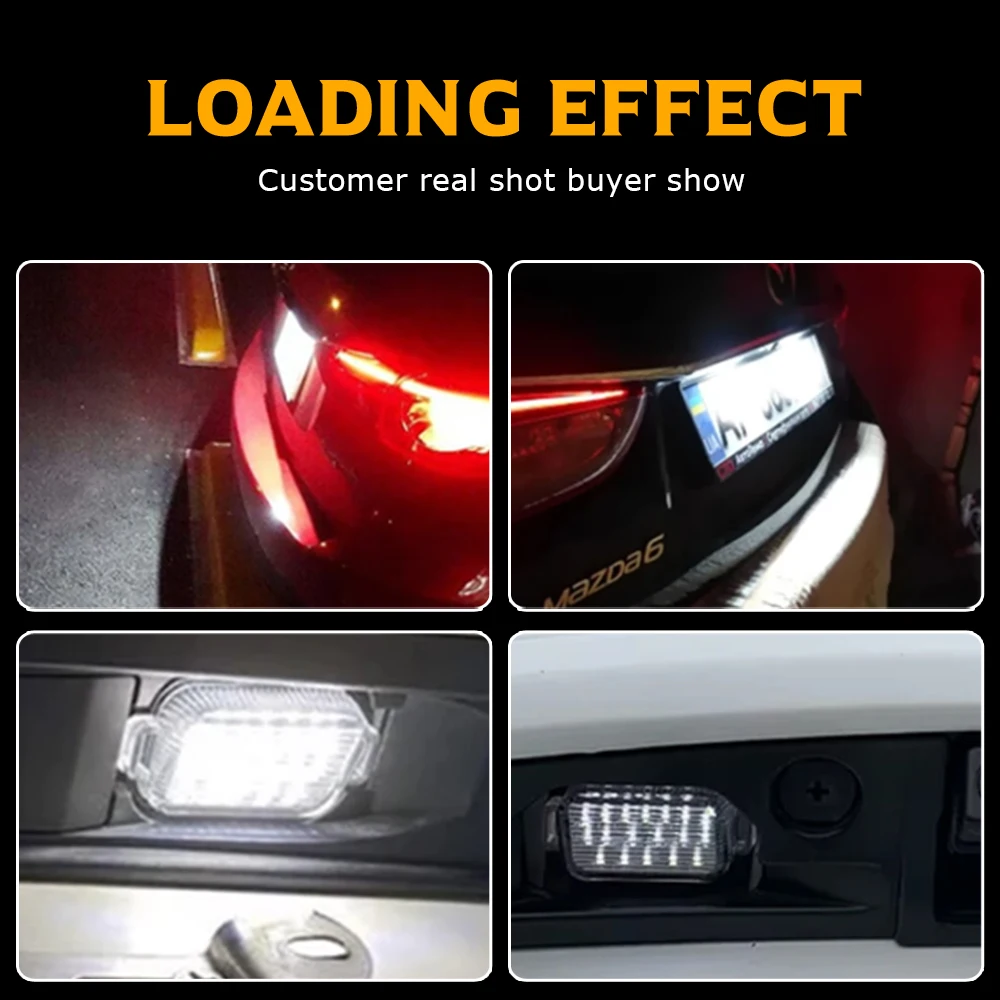 

For Mazda 6 GJ1/GL Atenza Gen3 2012-2021 Car Rear Number License Plate White LED Lamp Replacement Part