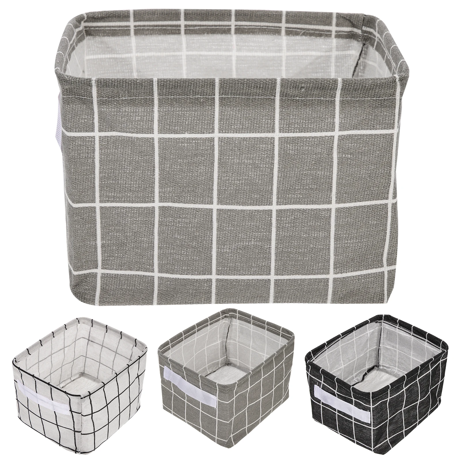 

3pcs Fabric Storage Box Large Foldable Organizing Bins Cube Desk Home Office Dorm Snack Phone Key Storage Organizer