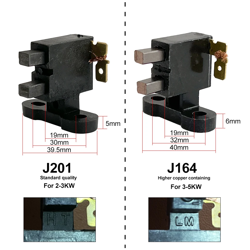 12pcs Jumpasit 2kw - 5kw 5x6 Bakelite Carbon Brush Holder J164 J201 Brushes for Gasoline Generator