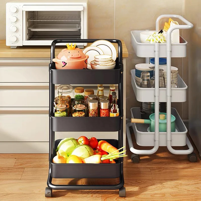 Small cart storage rack floor, multi-storey home bedroom, baby mobile snack kitchen, multi-functional storage rack