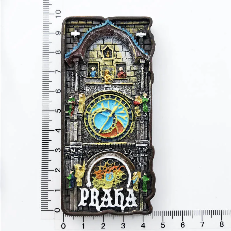 resin fridge  sticker  Czech Prague Bell Tower
