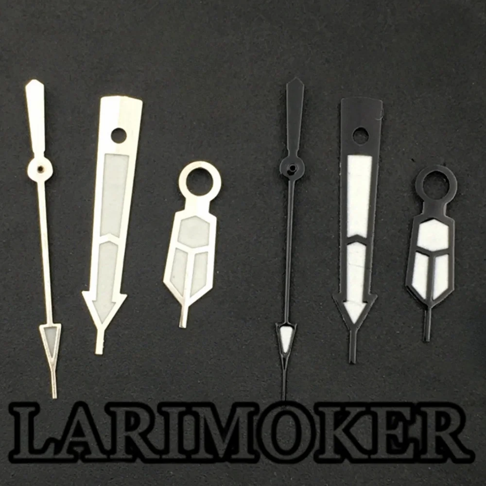 

LARIMOKER silver watch black hands green super luminous hands fit NH35 NH36 movement