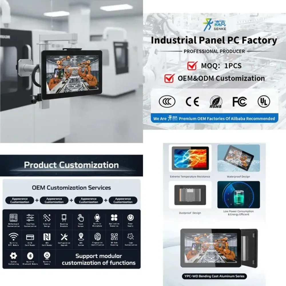 Manufacturer Fanless Industrial Tablets HMI PoE Tablets 10-Point Capacitive Touch Screen Windows 10/11 I3/i5/i7