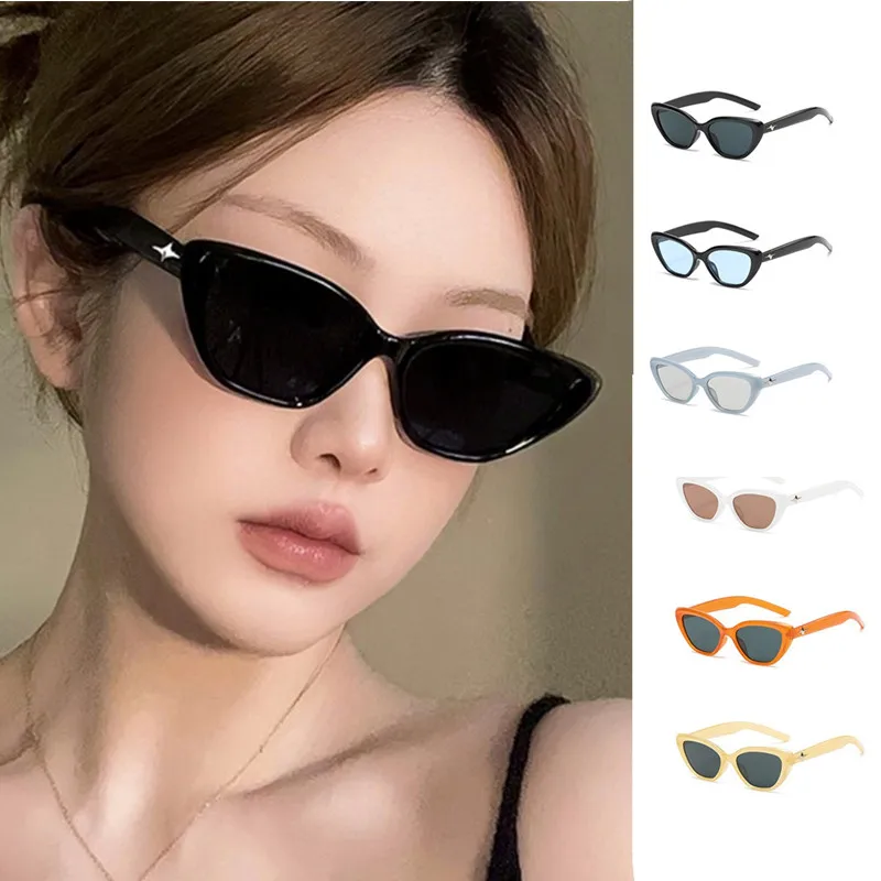 Fashion Vintage Cat Eye Sunglasses Women Small Triangle Frame Retro Hip Hop Sun Glasses Trend Personality Outdoor Eyewear