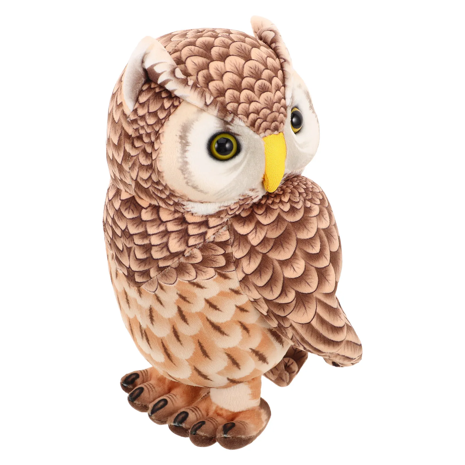 フクロウのぬいぐるみ、リアルで柔らかく心地良いクッション、子供と大人の寝室、家のリビングルームの装飾に最適なフクロウのぬいぐるみ