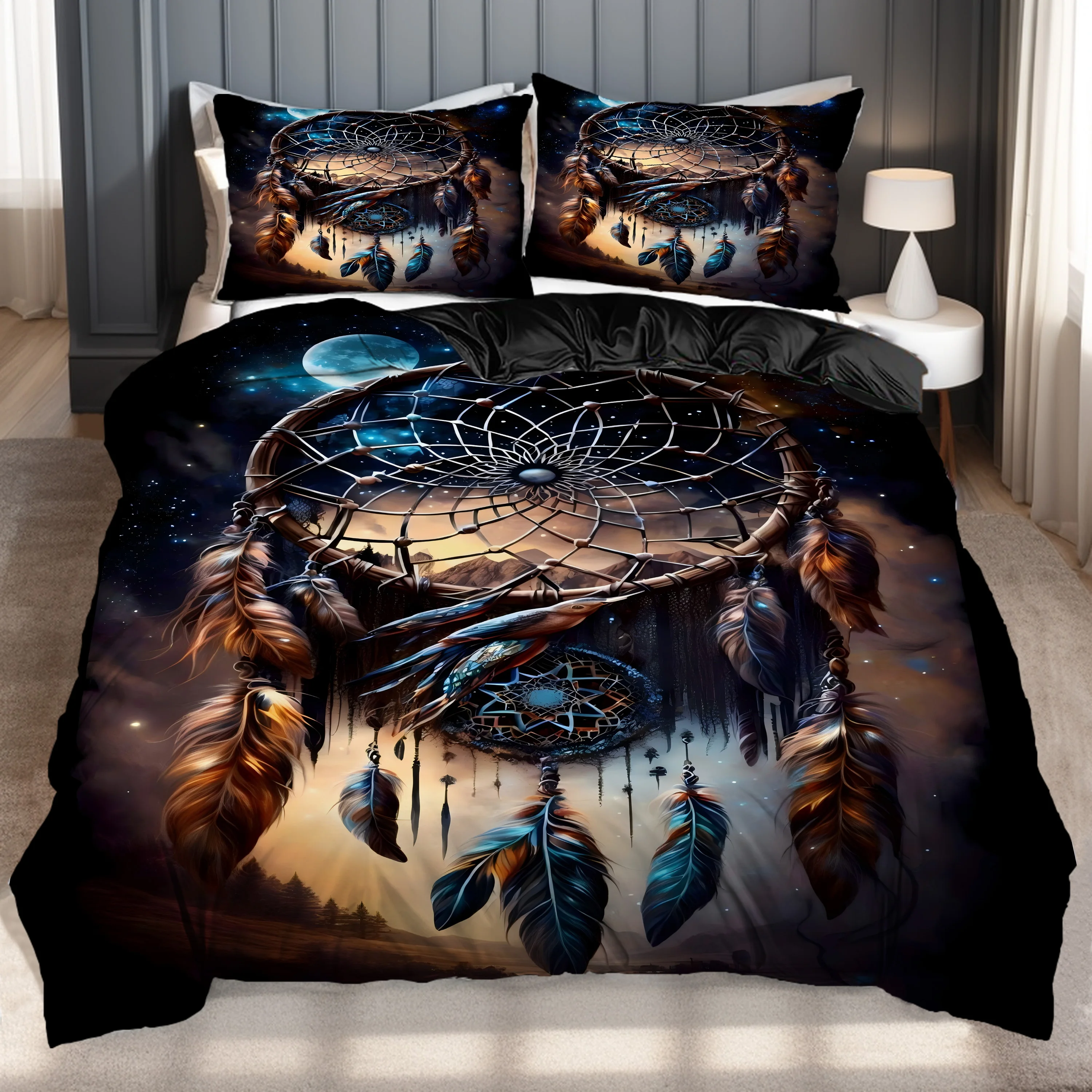 

Starry Sky Dream Catcher 3D Printed Bedding cover Elegant Fantasy theme Duvet Cover For Teens Adults Quilt cover pillowcase