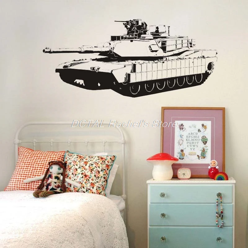 

M1a1 Abrams Tank Wall Sticker Military Weapon Army Decal Vinyl House Murals For Kids Room Decoration