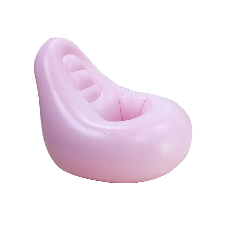 Pink Inflatable Leisure PVC Sofa Chairs Indoor Outdoor Portable Beach Camping Pool Armchair with Holes Inflatable Sofa Lounger