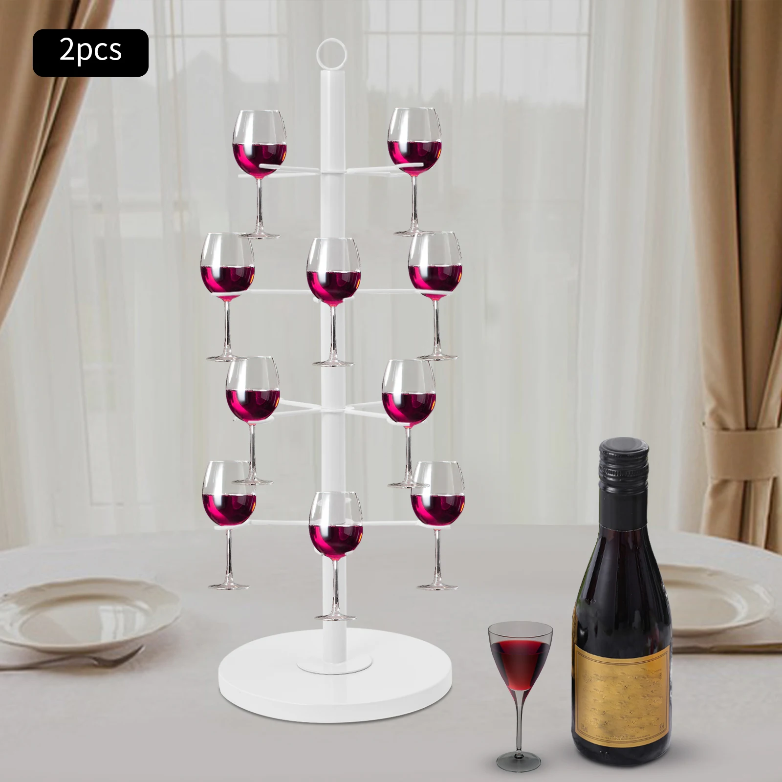 2 pieces of 4-layer Cocktail Tree Stand Wine Glass Display Drinks Holders Champagne Cocktails Wine Glass storage