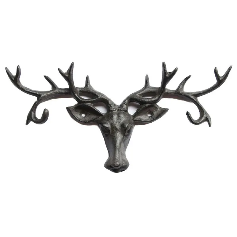 

Garden Antlers Deer Head Decorative Cast Iron Wrought Iron Hook Outdoor, Clothing Store Cafe Vintage Coat Hook