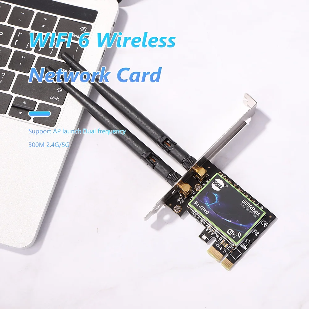 ثنائي النطاق PCI-E 1X بطاقة الشبكة اللاسلكية إيثرنت PCI Express Wi-Fi 6 محول