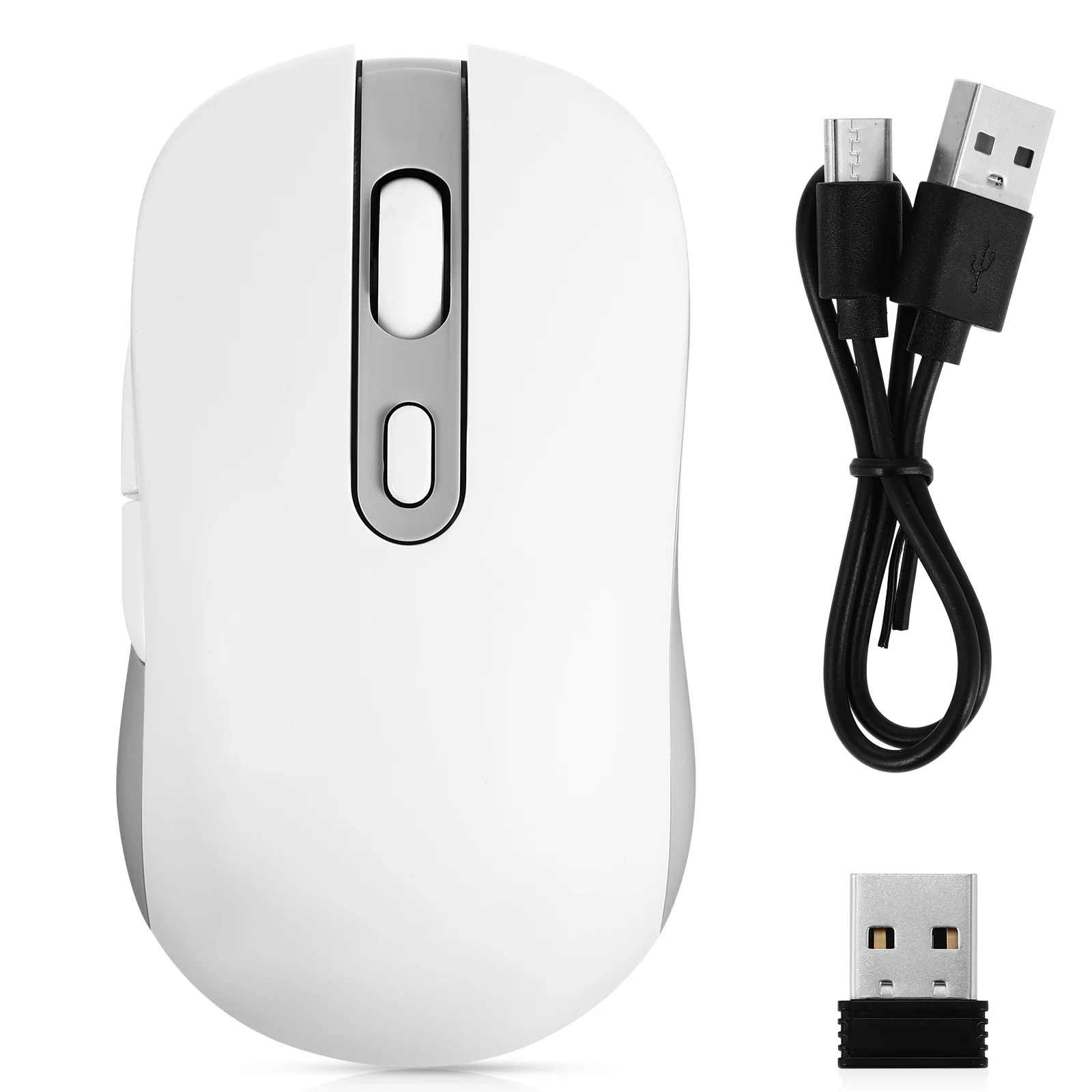 

Rechargeable Wireless Mouse Optical Ergonomic Design Adjustable Dpi Portable for Laptop Computer Mice USB Receiver
